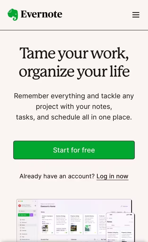 contoh tombol website evernote