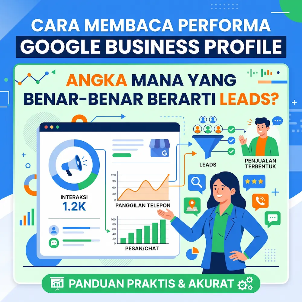 Grafik performa Google Business Profile leads