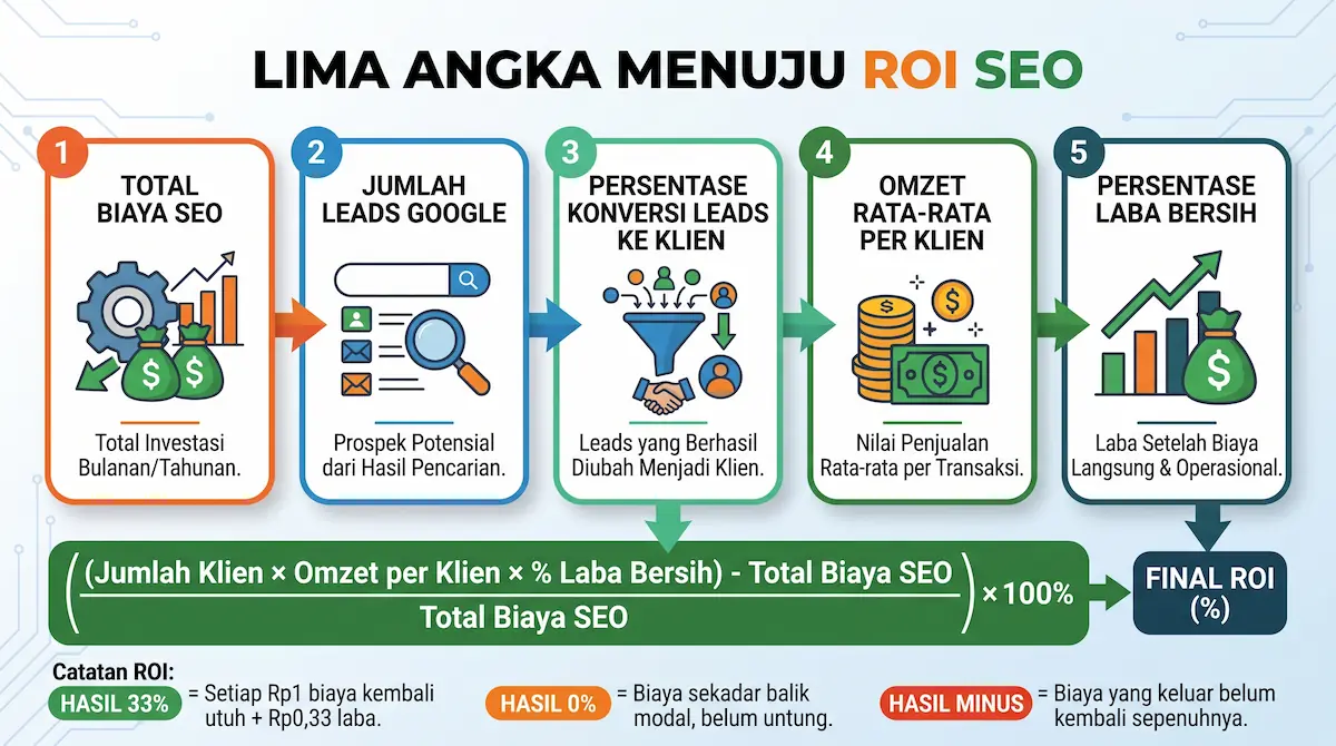 Diagram langkah menuju ROI SEO