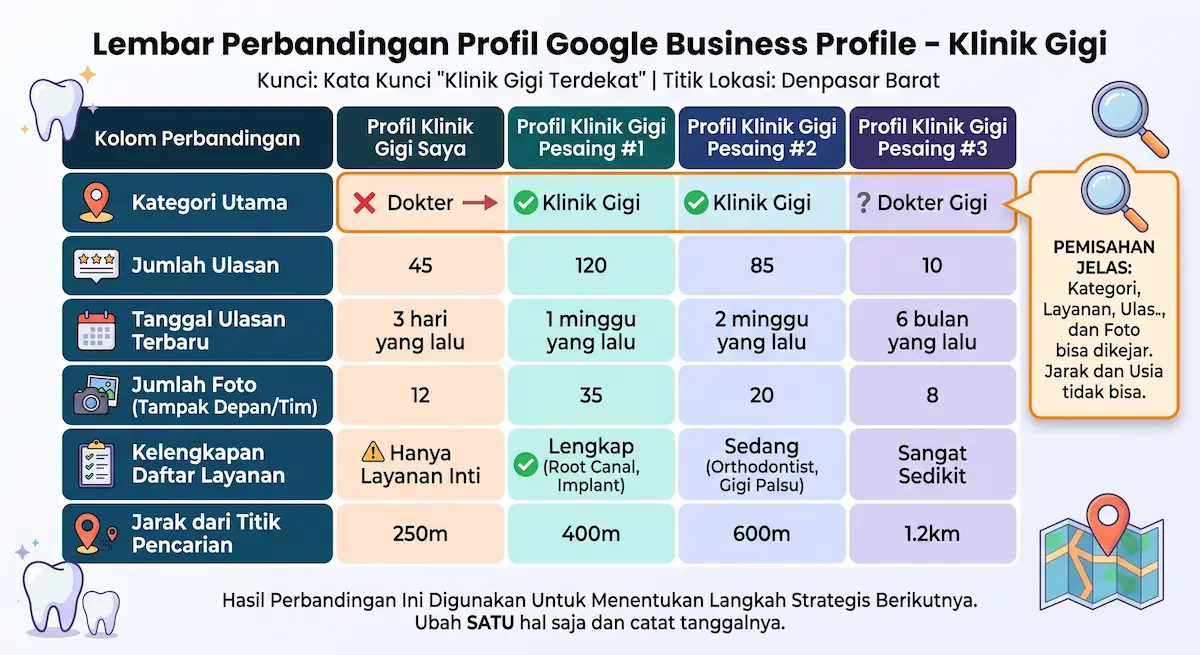 Perbandingan profil klinik gigi google