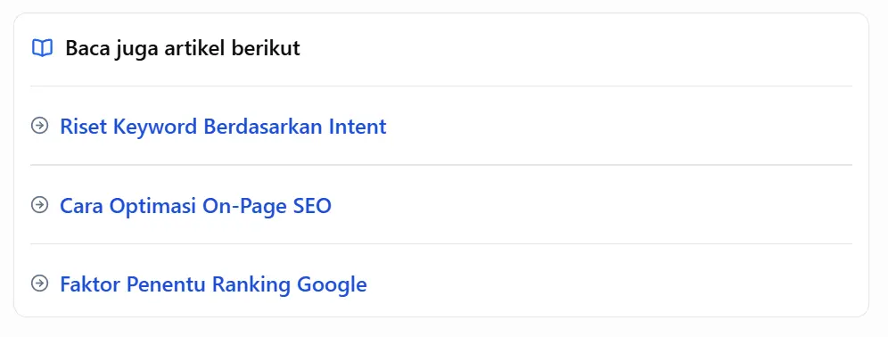 Baca artikel terkait SEO