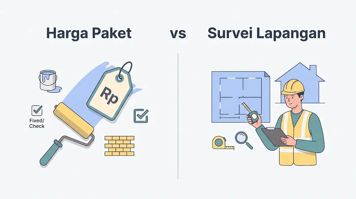 Harga paket vs survei lapangan