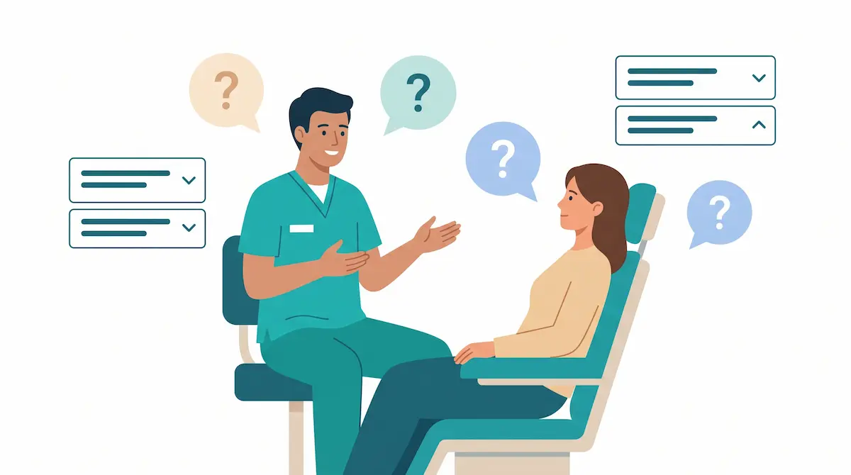 Dokter dan pasien bertanya.