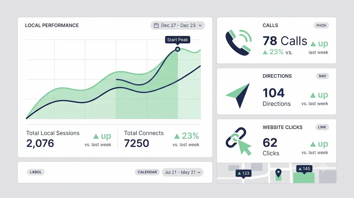 Dashboard performa lokal terperinci