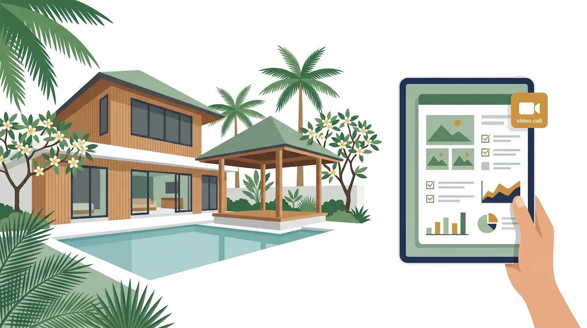 rumah dengan kolam renang tablet