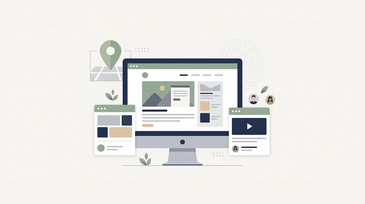 Ilustrasi desain web multifaset