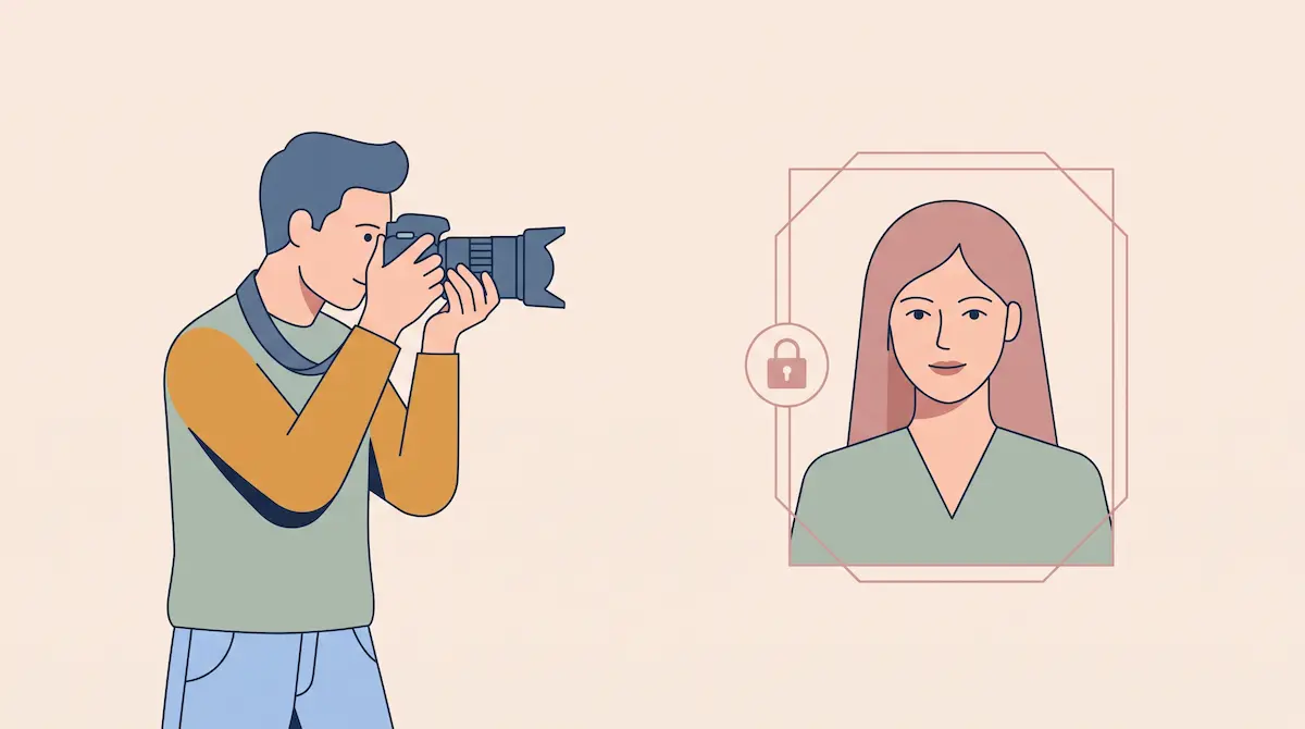 Fotografer memotret potret wajah.