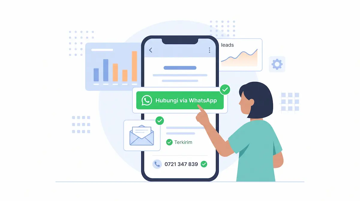 Hubungi via WhatsApp terkirim