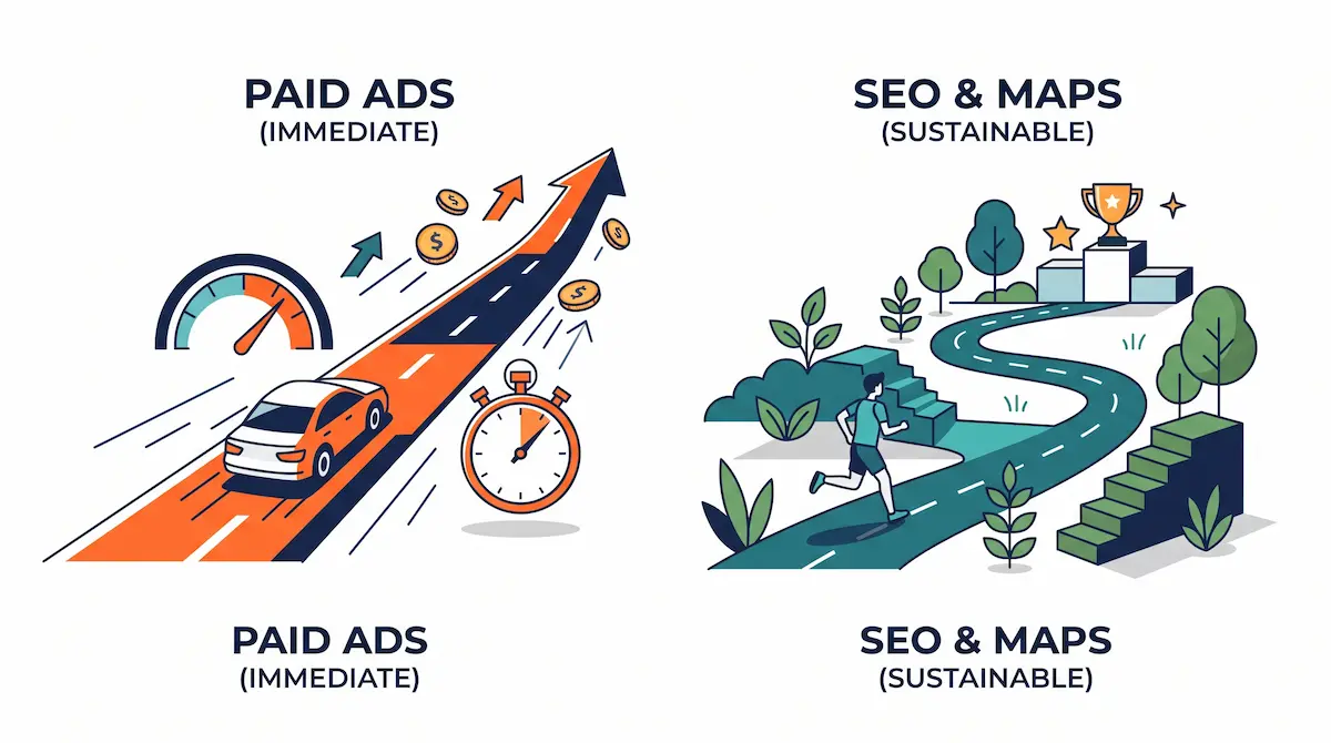 Iklan berbayar vs SEO berkelanjutan