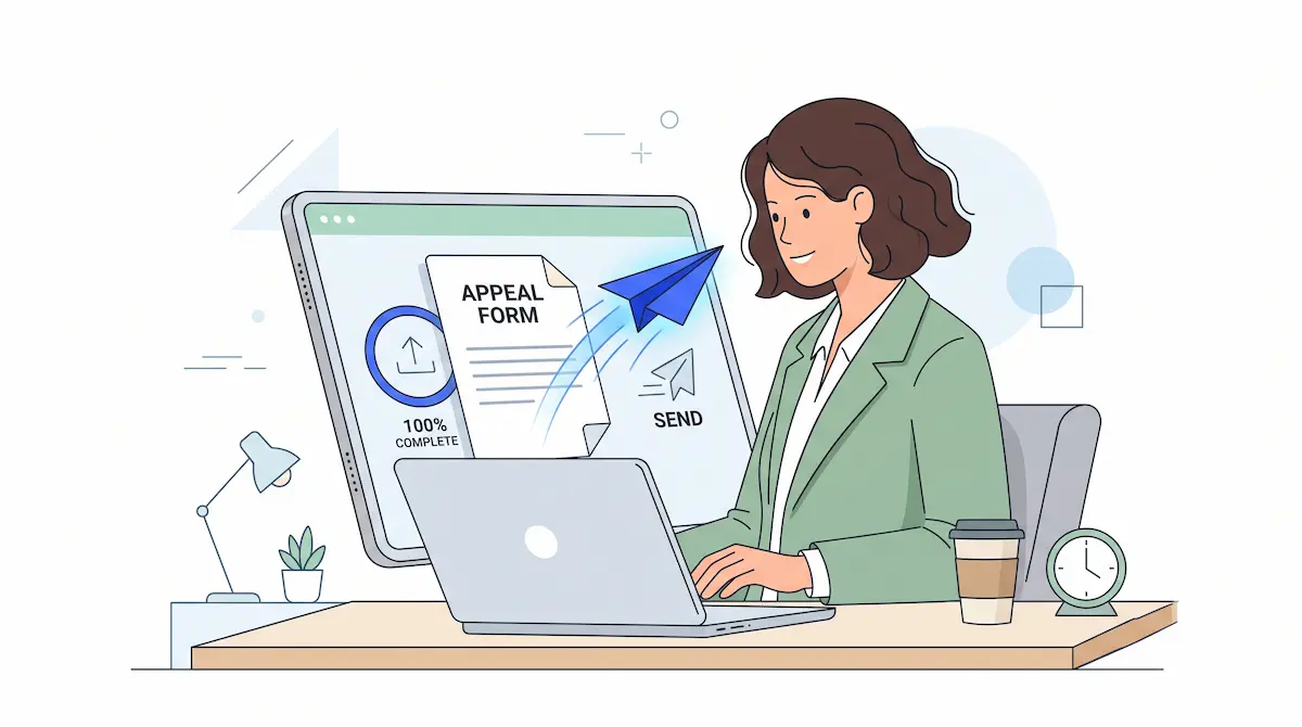 Wanita kirim formulir banding online