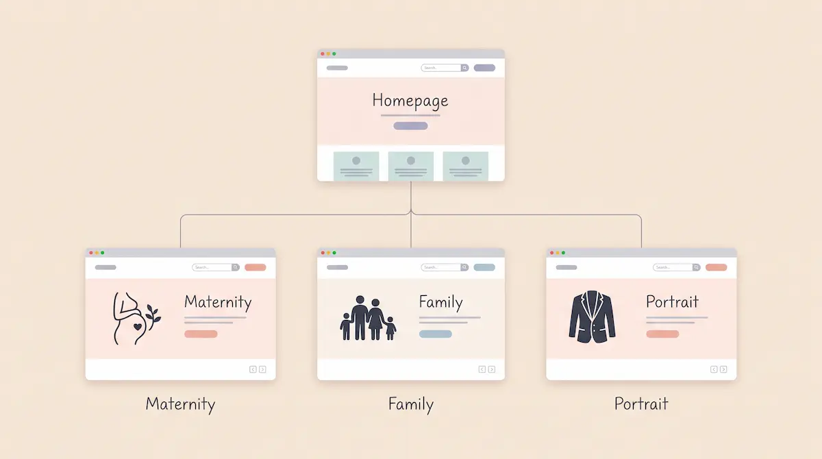 Diagram situs web: Kehamilan, keluarga, potret
