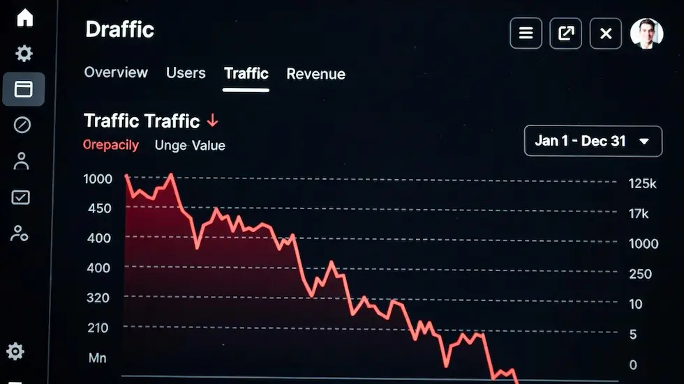 Grafik lalu lintas menurun